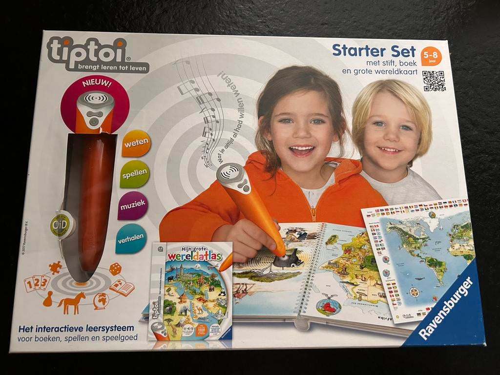 Tiptoi Starter Set met Stift en Wereldatlas (5-8 jaar), Kinderen en Baby's, Ophalen, Zo goed als nieuw, Ontdekken, Met geluid