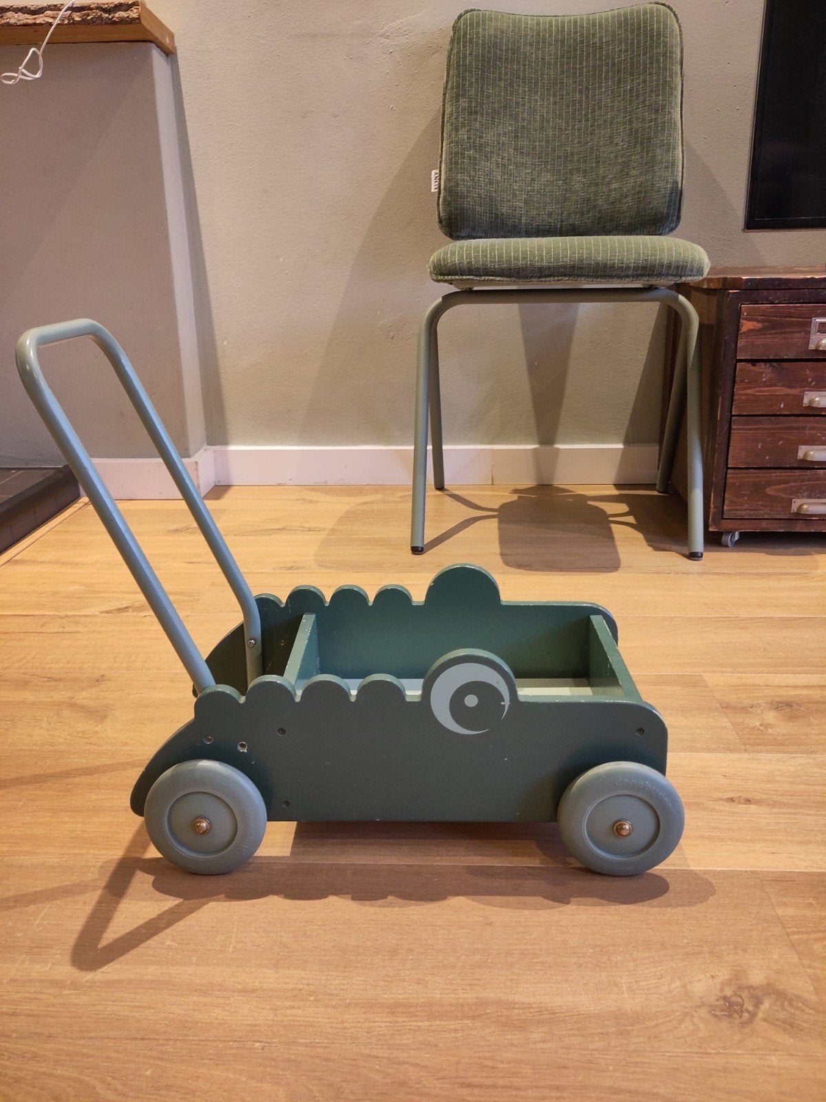Loopwagentje, Kinderen en Baby's, Speelgoed | Houten speelgoed, Ophalen, Gebruikt, Duw- of Trekspeelgoed