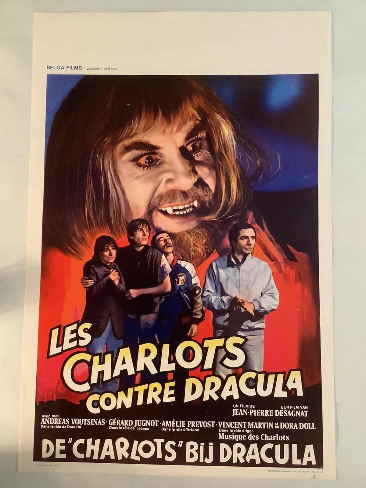 LES CHARLOTS BIJ DRACULA   filmposter   36-54cm, Verzenden, Zo goed als nieuw, A1 t/m A3, Film en Tv