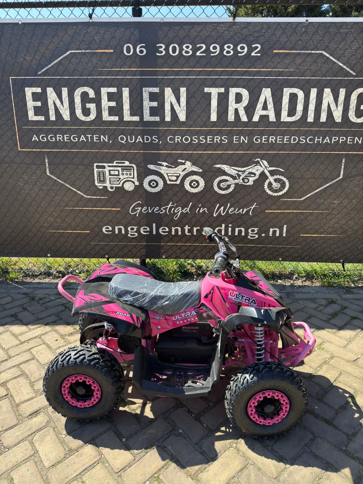 Kinder quad accu 48v 1200w roze nieuw rijklaar