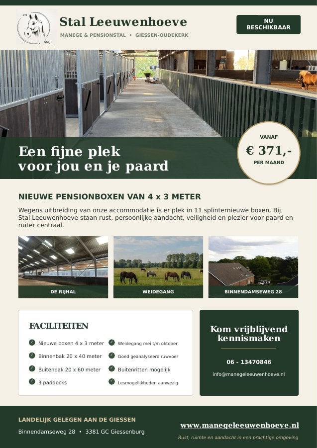 pensionstalling, Weidegang, 4 paarden of pony's of meer