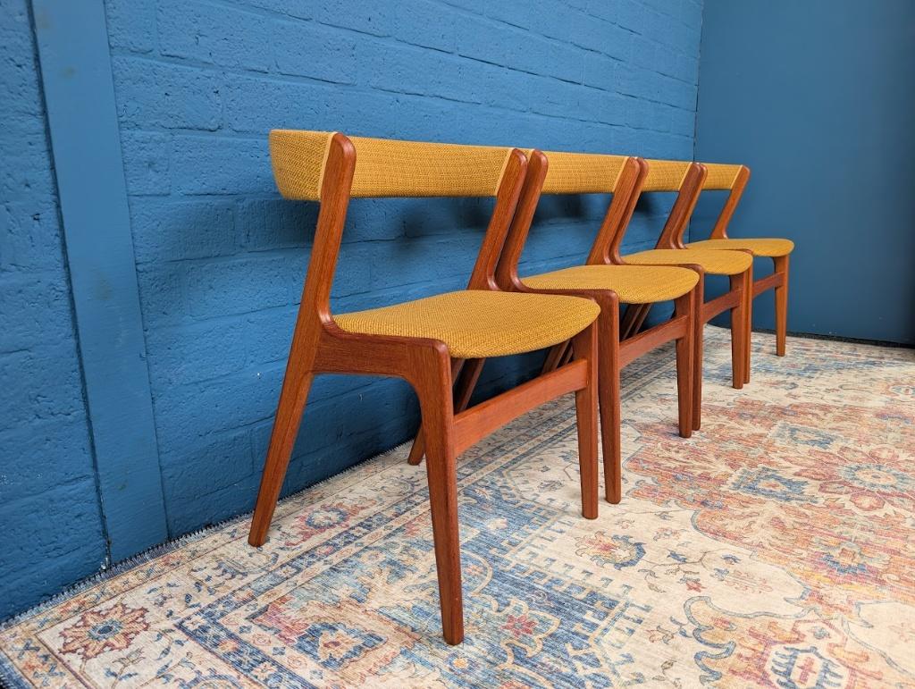 4x vintage stoelen, Korup Stolefabrik T21, jaren 60, Ophalen, Gebruikt, Bruin, Vier