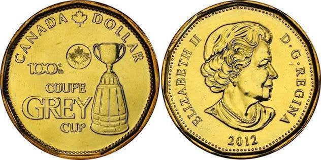 Canada - 1 Dollar 2012 - Grey Cup - Circulated, Postzegels en Munten, Verzenden, Noord-Amerika, Losse munt