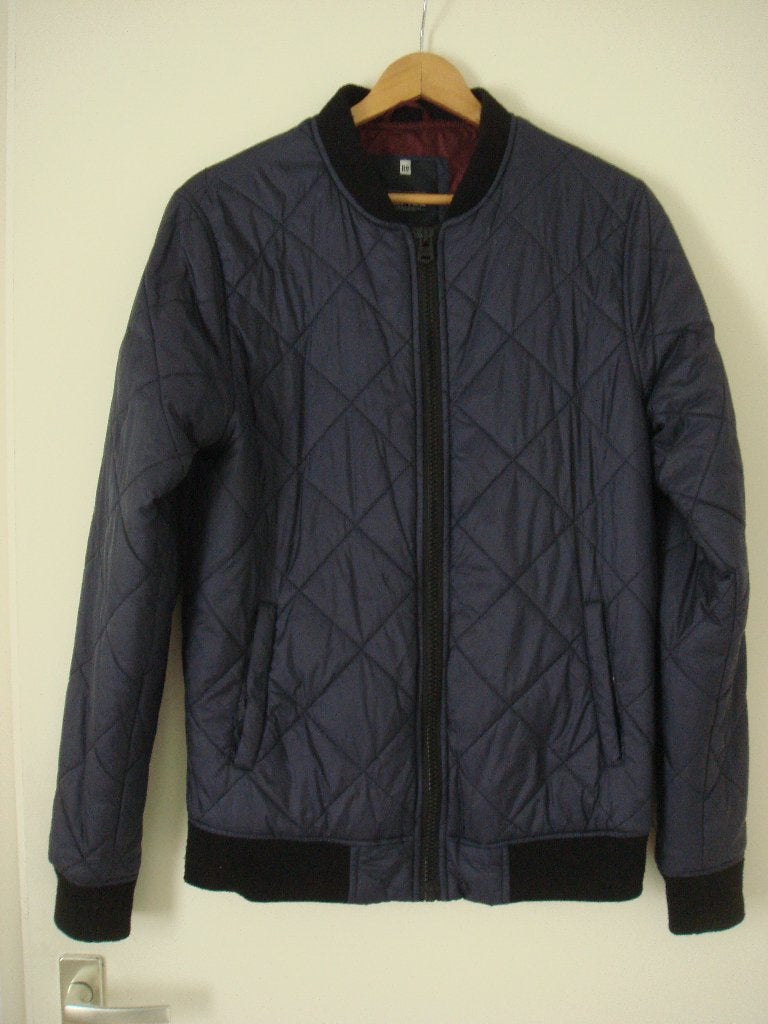 Herenjas maat M - Kleur donkerblauw, Kleding | Heren, Jassen | Winter, Refill, Ophalen of Verzenden, Gedragen, Maat 48/50 (M)