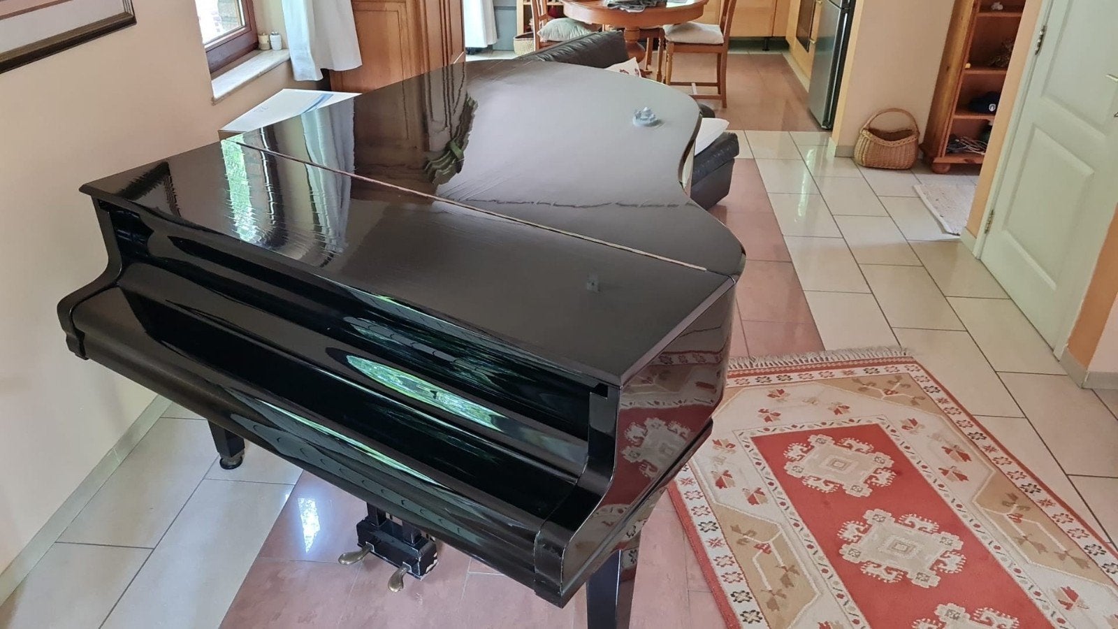 Make an offer! Vleugelpiano/Grand piano Berger, Muziek en Instrumenten, Piano's, Ophalen, Gebruikt, Zwart, Hoogglans