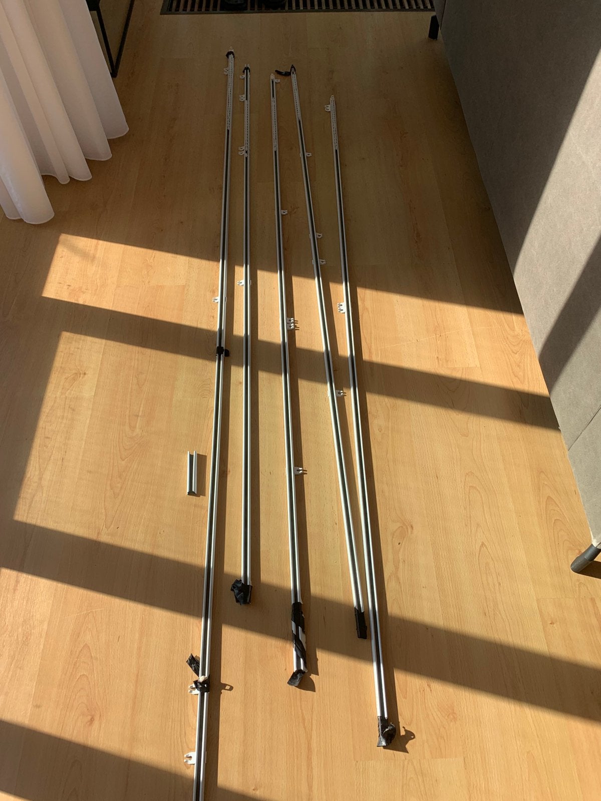 Gordijnrails, 200 en 300cm, Ophalen, Zo goed als nieuw, Wit
