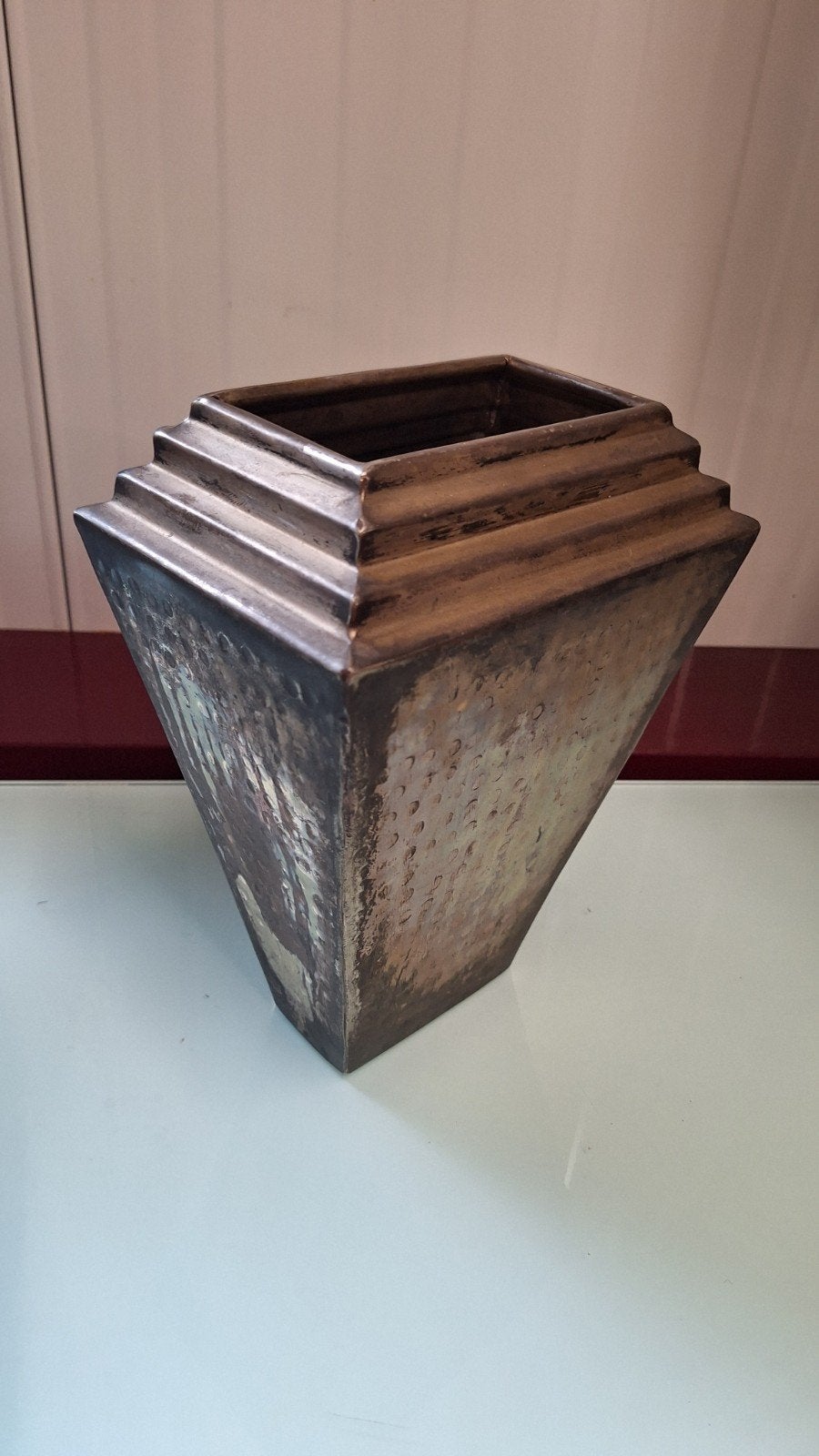 Art deco vaas jaren 50 verzilverd unieke vaas., Ophalen of Verzenden