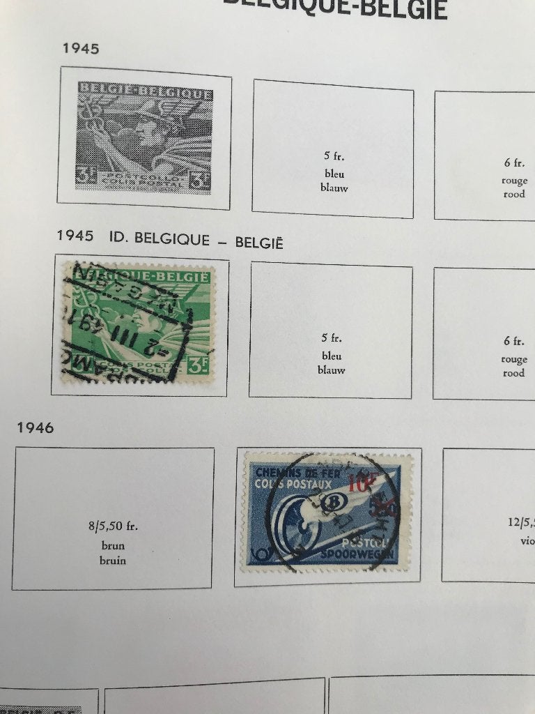 België postzegel  spoorwegen 1945 - 1946, Verzenden, Gestempeld, Overig, Treinen