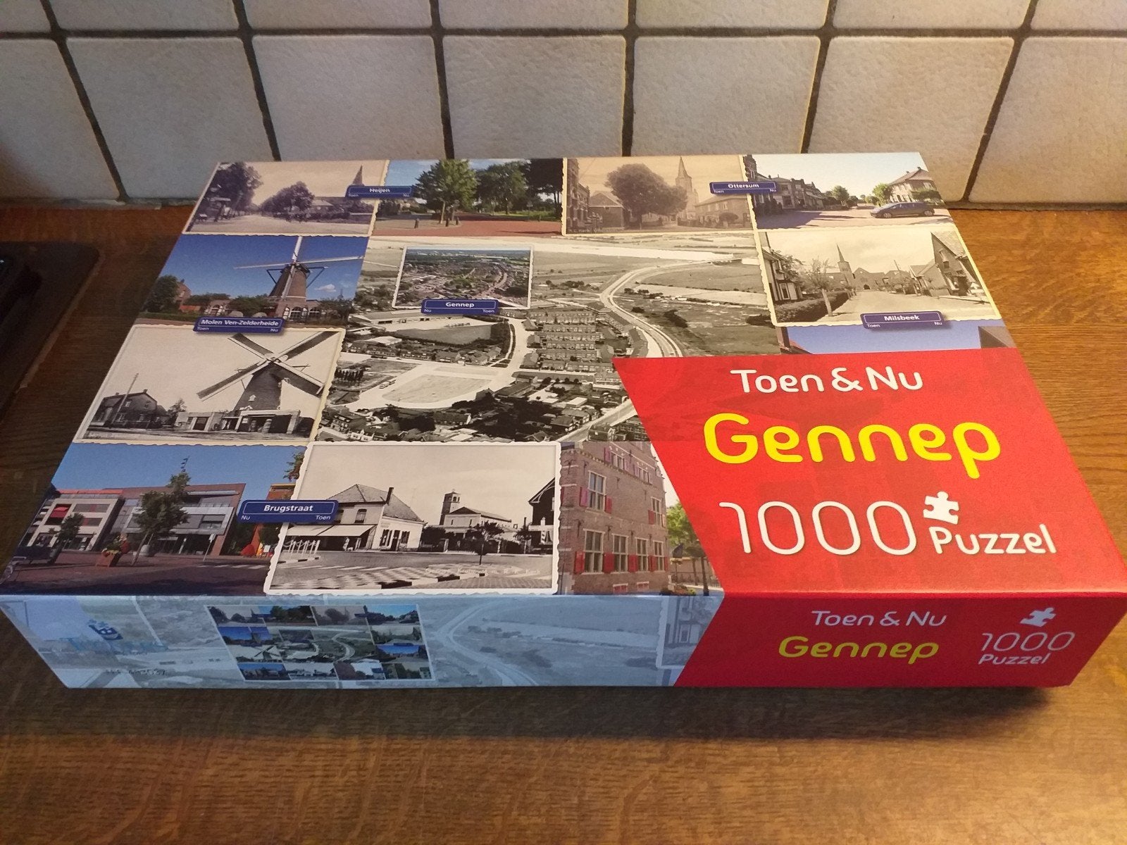 PUZZEL VAN GEMEENTE GENNEP TOEN & NU.1000 STUKS., Ophalen of Verzenden, 500 t/m 1500 stukjes, Nieuw