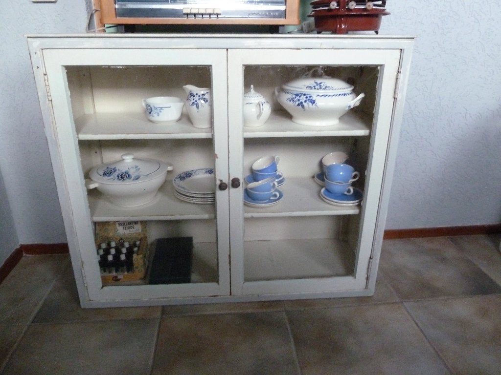 oude vitrine kast, Ophalen, Gebruikt, 50 tot 100 cm, Glas