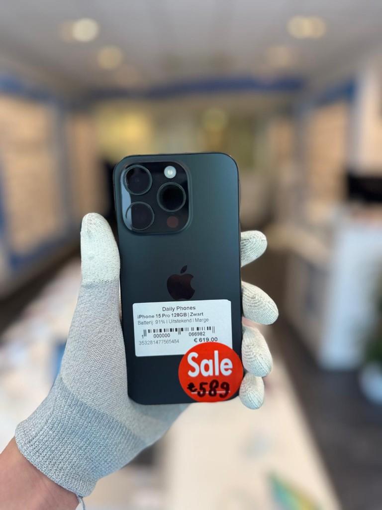 iPhone 15 Pro 128GB | Zwart, Telecommunicatie, Overige Telecommunicatie, Zo goed als nieuw, Ophalen of Verzenden