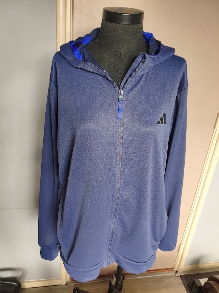 Adidas heren trainingsvest blauw met capuchon, Kleding | Heren, Ophalen of Verzenden, Adidas, Gedragen, Algemeen