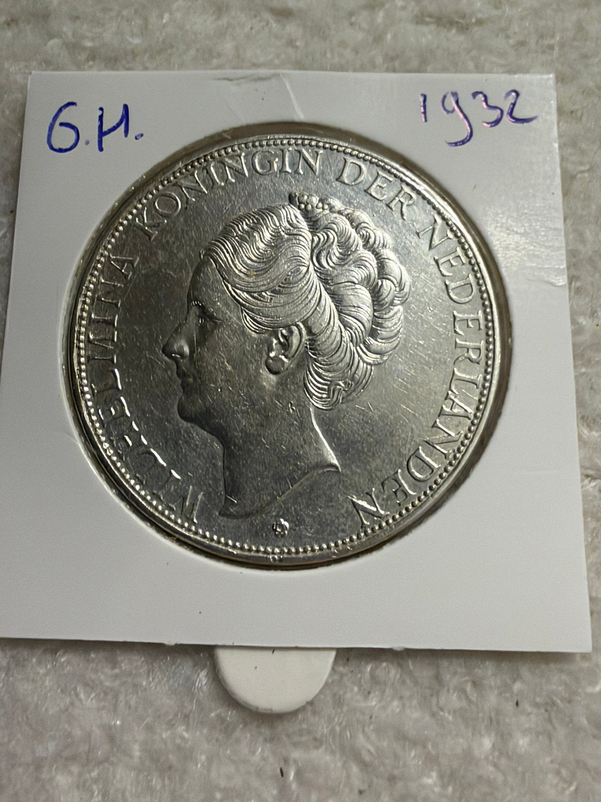 Rijksdaalder 1932 grof haar Wilhelmina, Postzegels en Munten, Zilver, Ophalen of Verzenden, Koningin Wilhelmina, Losse munt