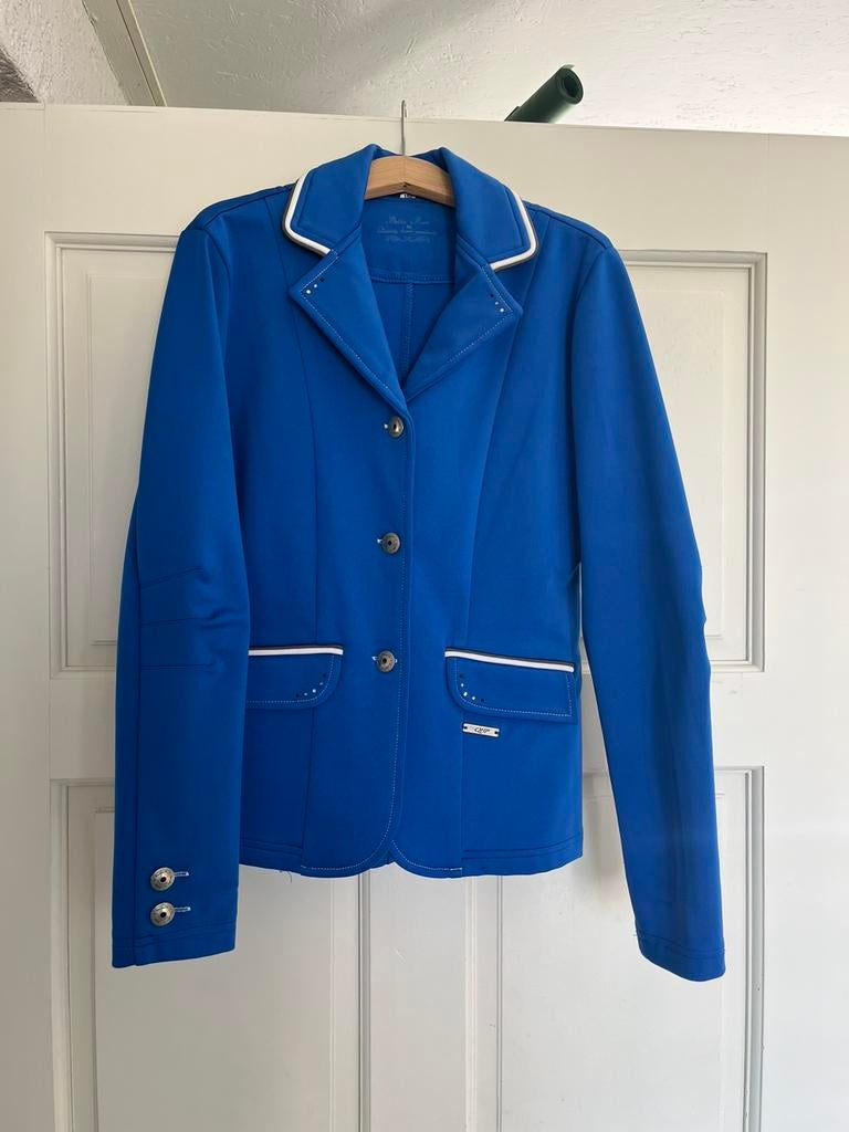 Qhp blauw kinder jasje 152, Dieren en Toebehoren, Paardrijkleding, Gebruikt, Kinderen, Dressuur, Ophalen of Verzenden