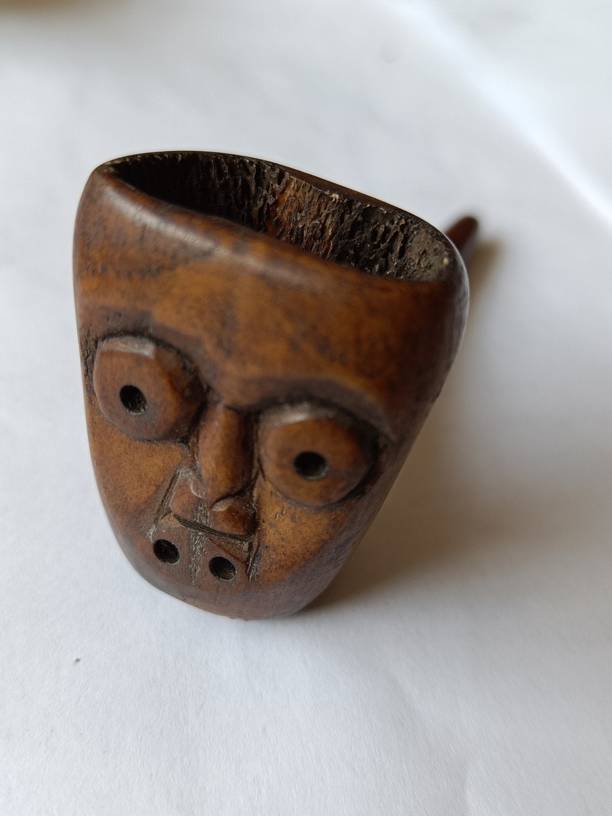 Prachtig houten masker pijp .gaaf Masker, Antiek en Kunst, Ophalen of Verzenden