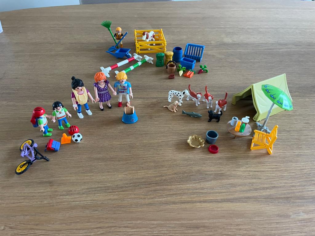 Pakket van diverse Playmobil poppetjes, dieren en onderdelen, Ophalen of Verzenden, Gebruikt