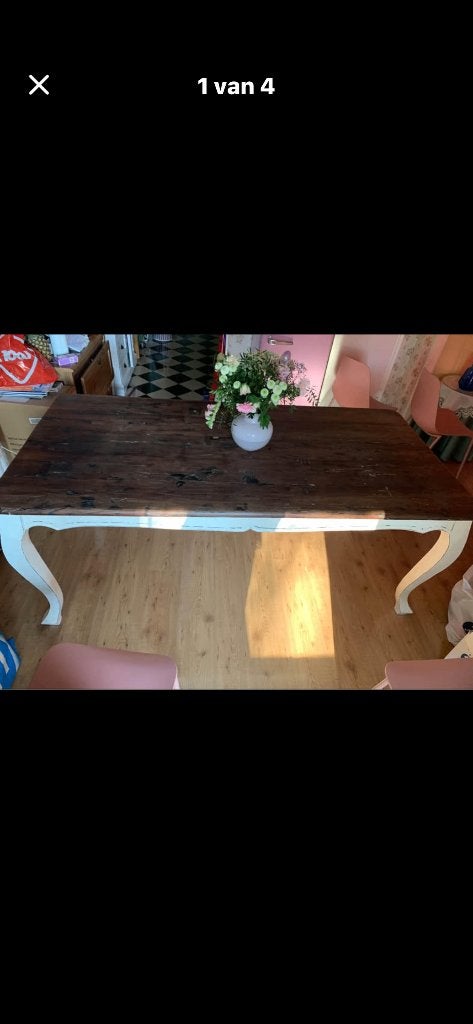Landelijke eettafel, Ophalen, Gebruikt, Eikenhout, 200 cm of meer