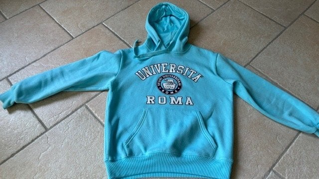 Hoodie, sweatshirt, capuchon trui maat s lichtblauw, Ophalen of Verzenden, Gedragen, Blauw