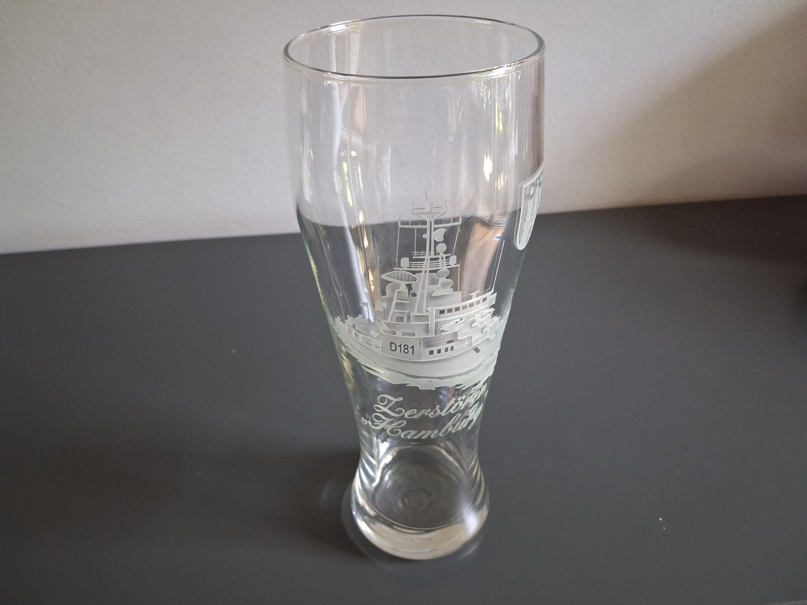 Bierglas Zerstörer Hamburg D181 - 0,5L glas witbier, Ophalen of Verzenden, Landmacht, Nederland