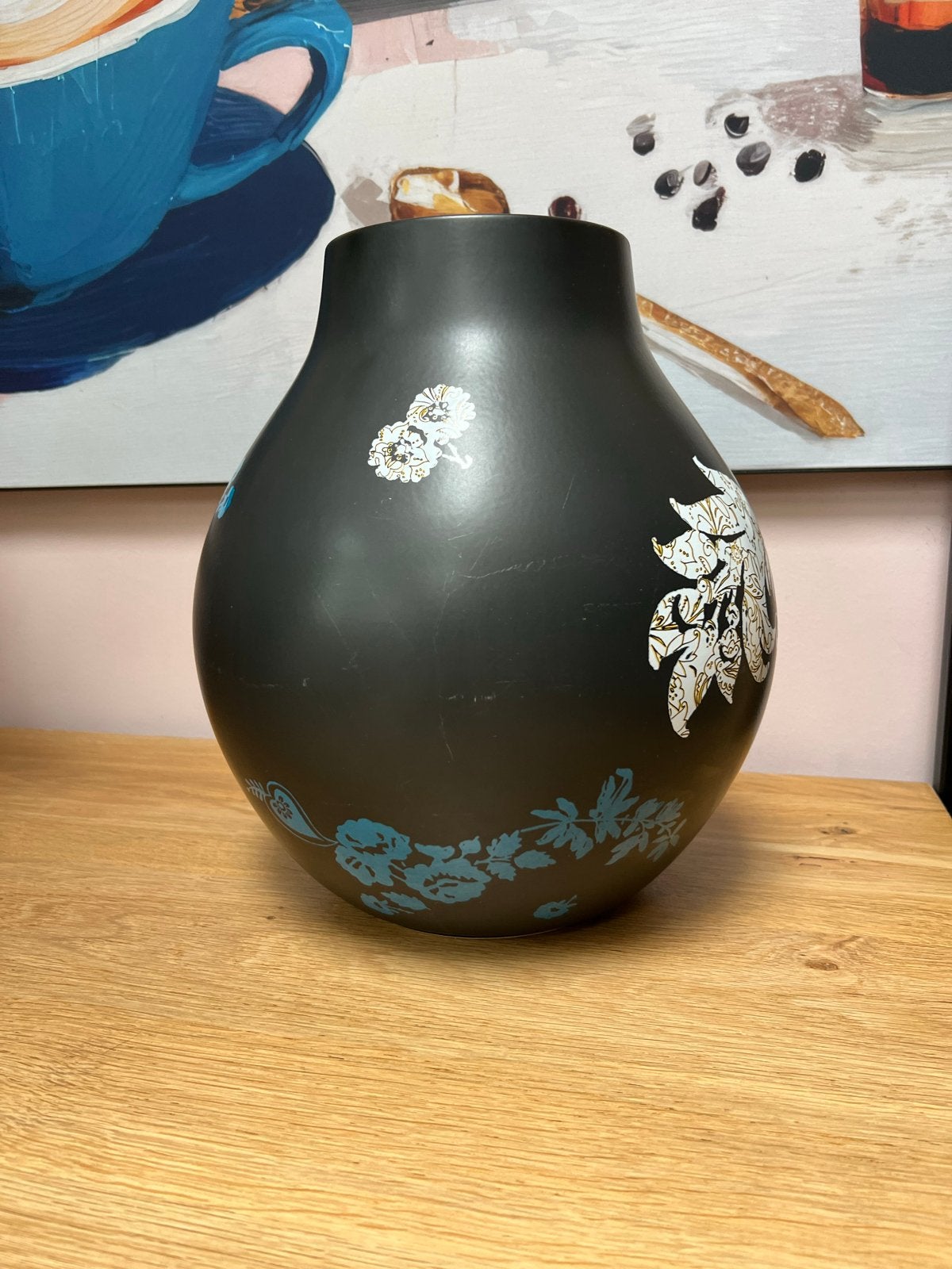 IKEA Vaas Hella Jongerius - Zwart met decoratie, Ophalen