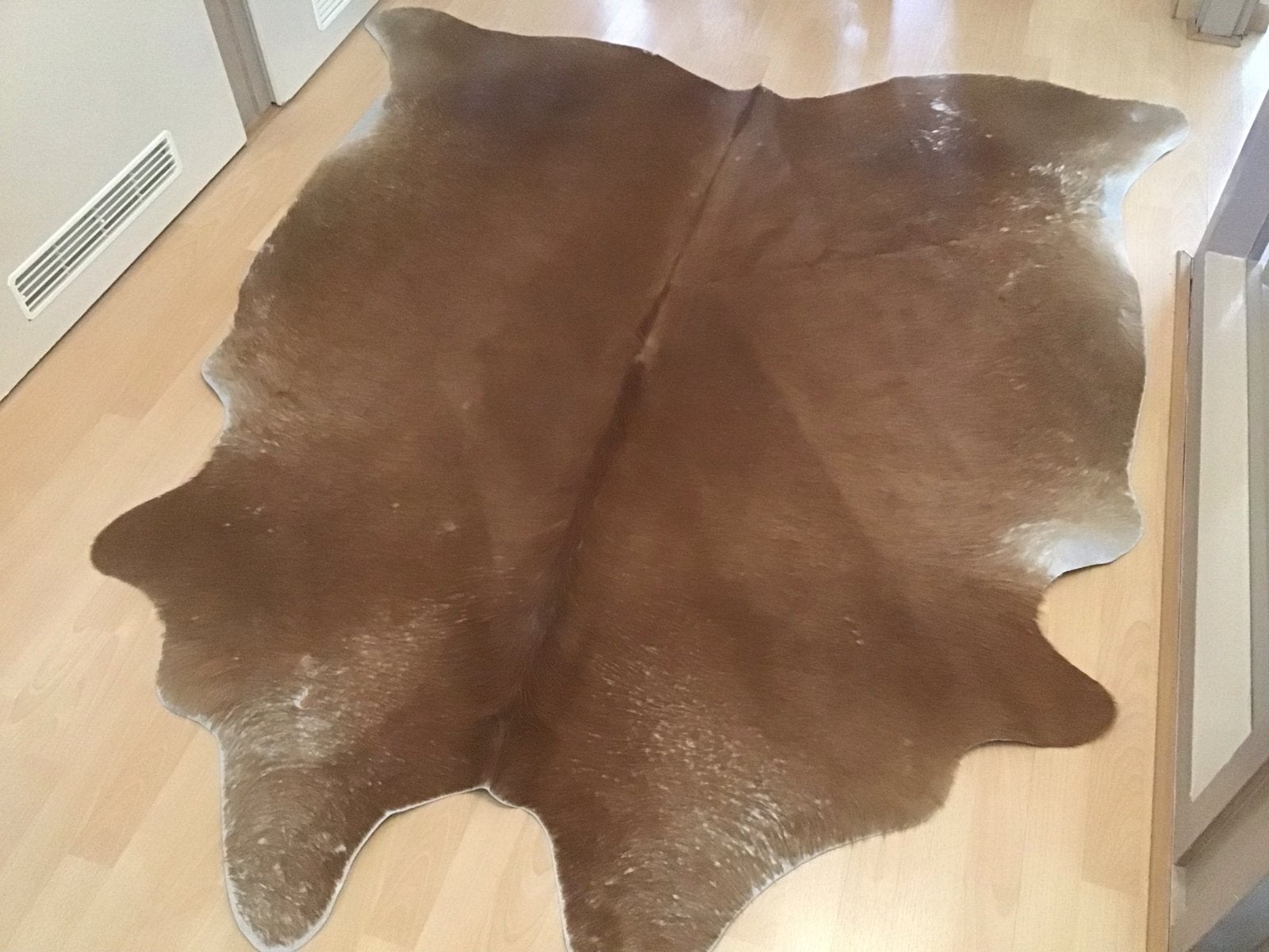 Prachtig koeienvel vloerkleed - 1.60x1.80m, Ophalen, Gebruikt, Bruin, 150 tot 200 cm