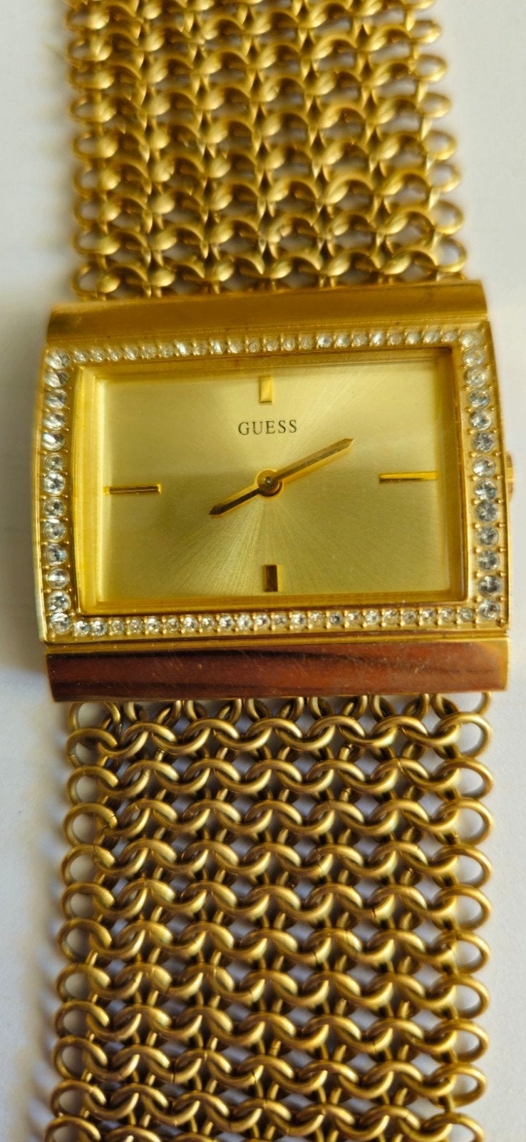 Goudkleurig GUESS Horloge, Ophalen of Verzenden, Zo goed als nieuw, Staal, Overige merken