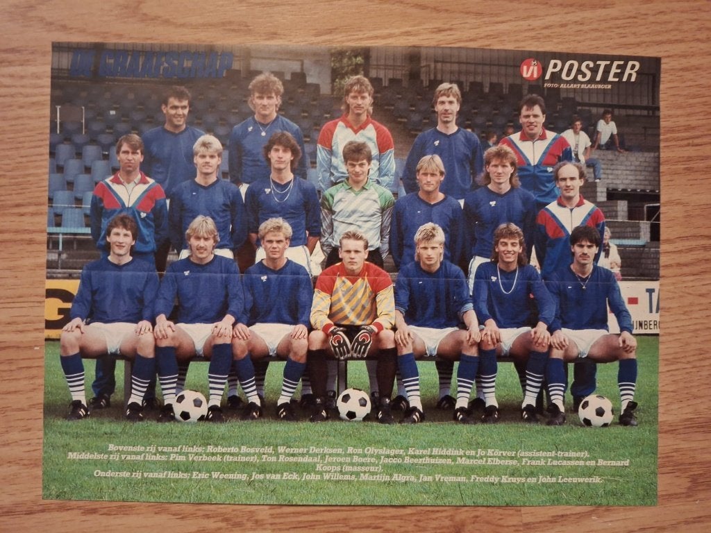 Verzameling oude elftalposters De Graafschap (17x), Ophalen of Verzenden, Zo goed als nieuw, Overige binnenlandse clubs, Poster, Plaatje of Sticker
