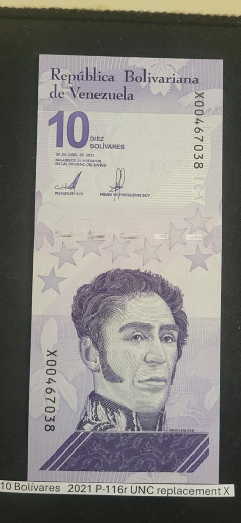 Venezuela 10 Bolívares 2021 P-116r UNC  Replacement, Ophalen of Verzenden