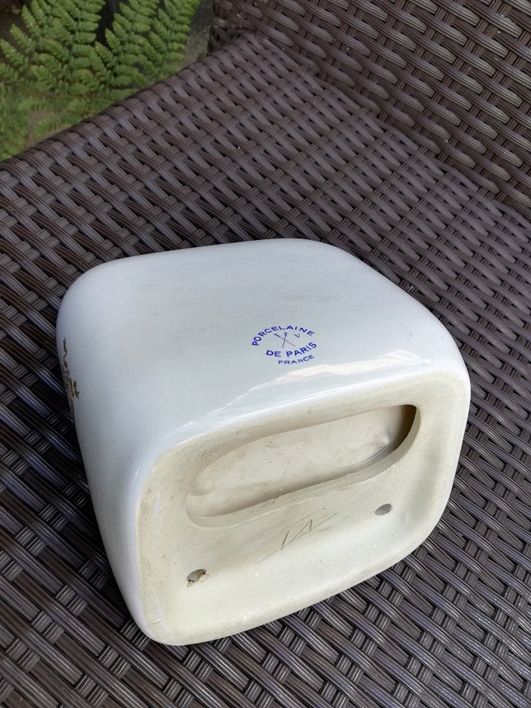Frans zeepbakje wit porselein goudkleurig decor vredestak, Ophalen of Verzenden, Zo goed als nieuw, Wit