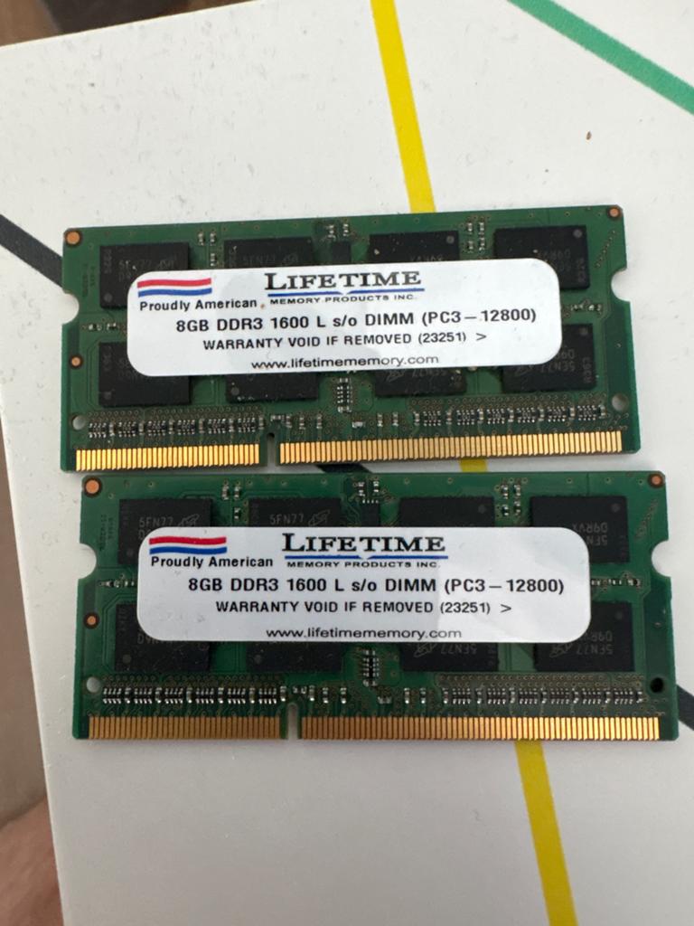 16GB (2x8GB) DDR3 1600MHz RAM voor iMac/Laptop, Computers en Software, RAM geheugen, Gebruikt, DDR3, Ophalen of Verzenden, Laptop