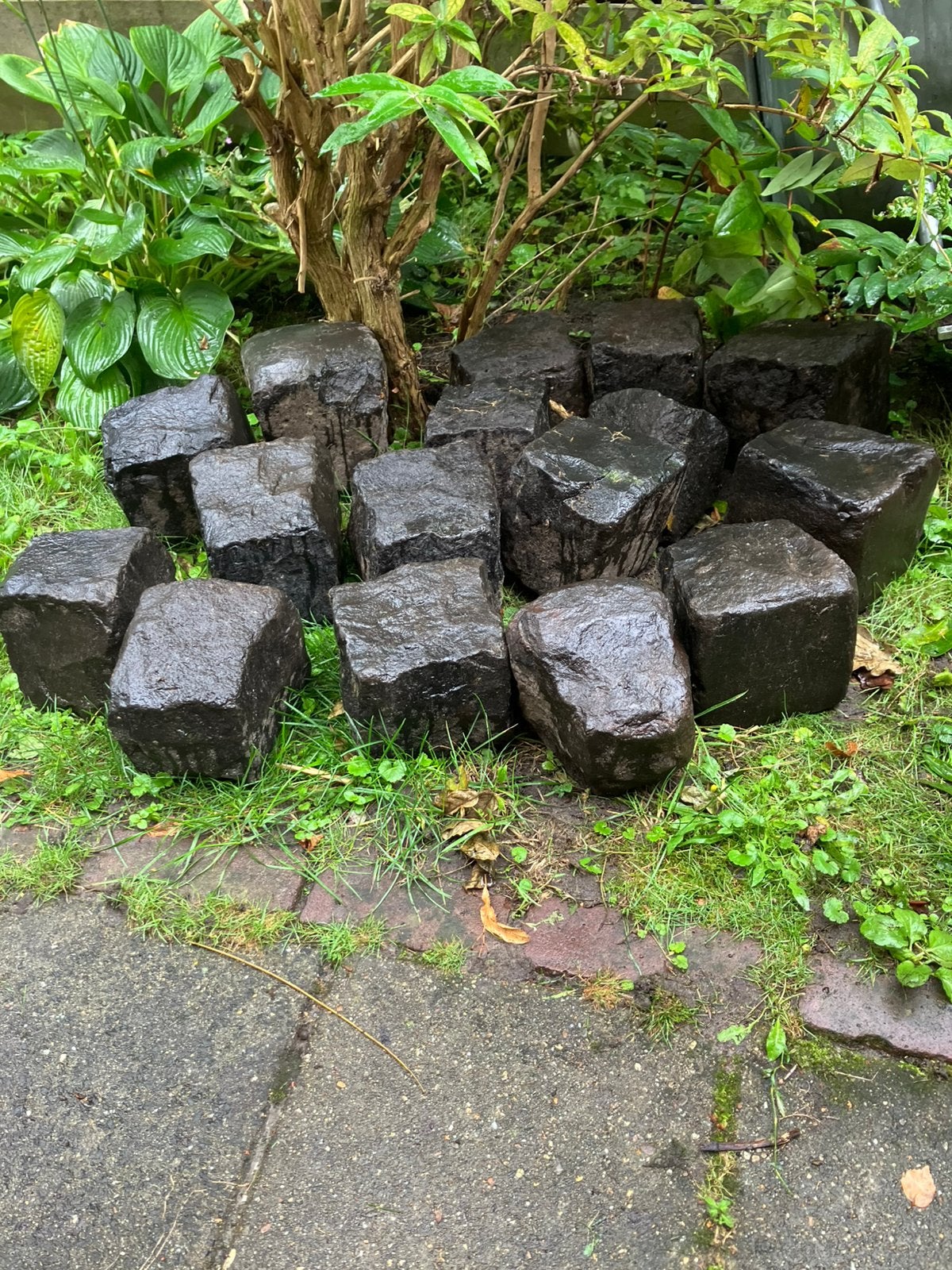 Basaltblokken / Kinderkoppen voor tuin of border, Tuin en Terras, Ophalen, Gebruikt, Kei, Basalt