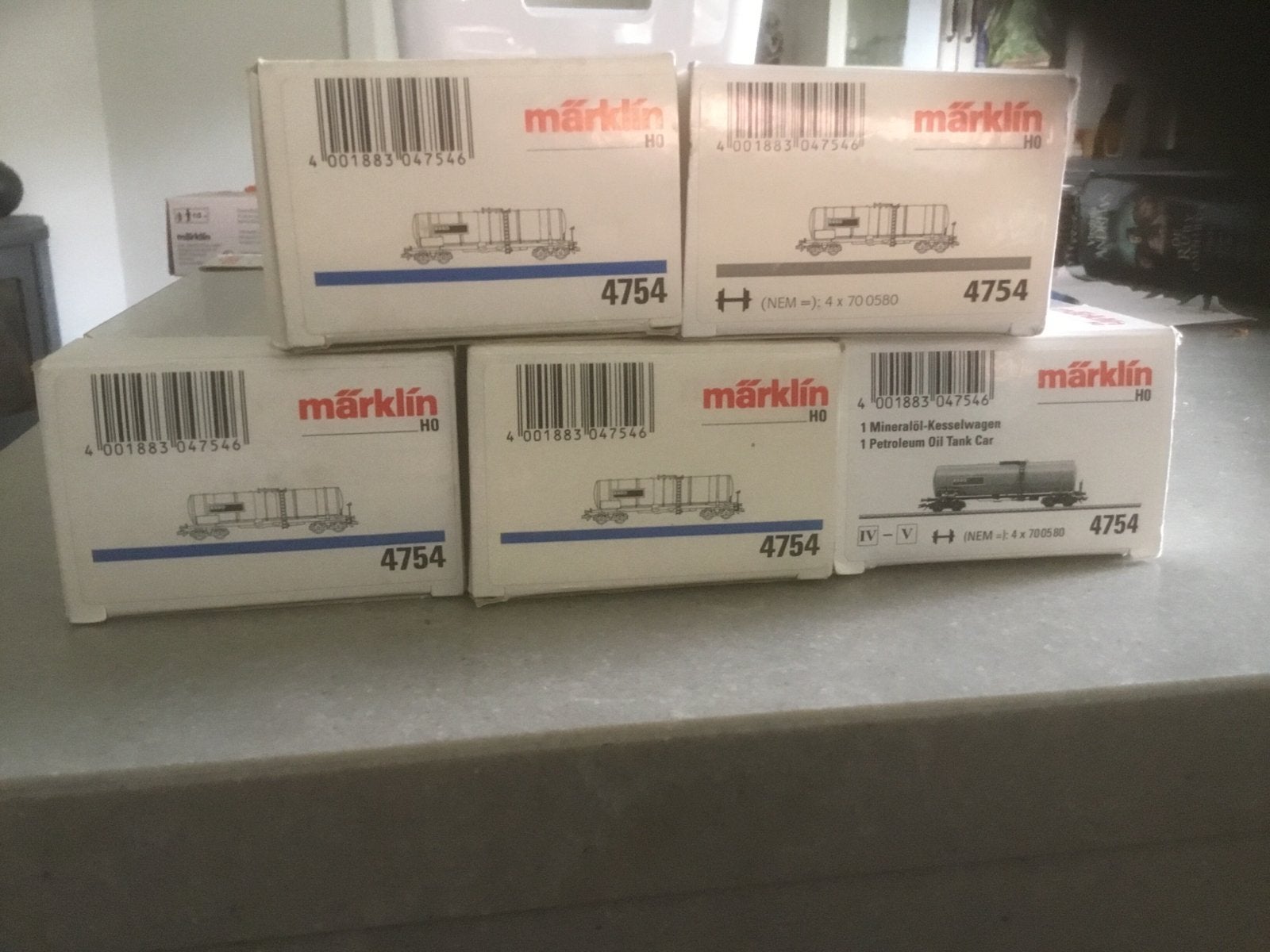 Märklin H0 4754 Kesselwagenset (5 stuks), Hobby en Vrije tijd, Modeltreinen | H0, Wisselstroom, Wagon, Ophalen of Verzenden, Zo goed als nieuw