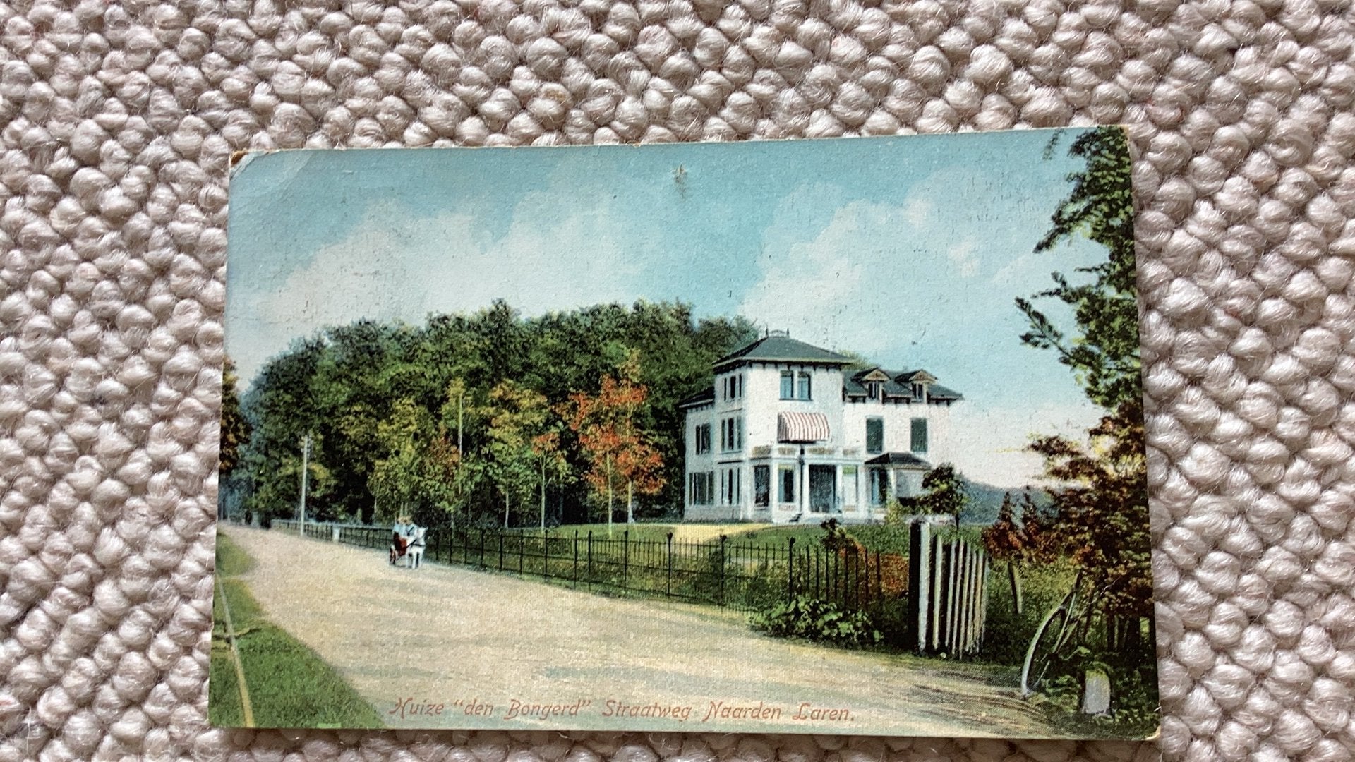 Ansichtkaart Straatweg Naarden-Laren Huize Den Bongerd 1910, Ophalen of Verzenden, Voor 1920, Gelopen, Noord-Holland