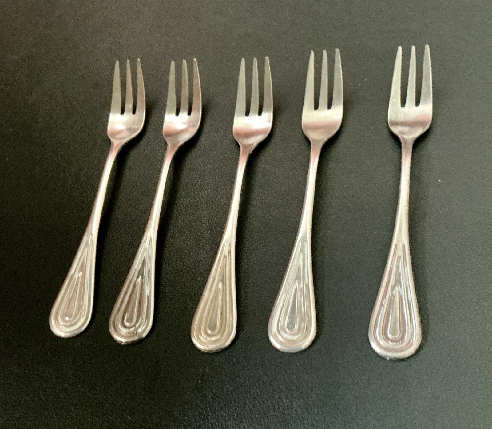 Set van 5 vintage verzilverde gebaksvorkjes, Antiek en Kunst, Antiek | Bestek, Verzenden