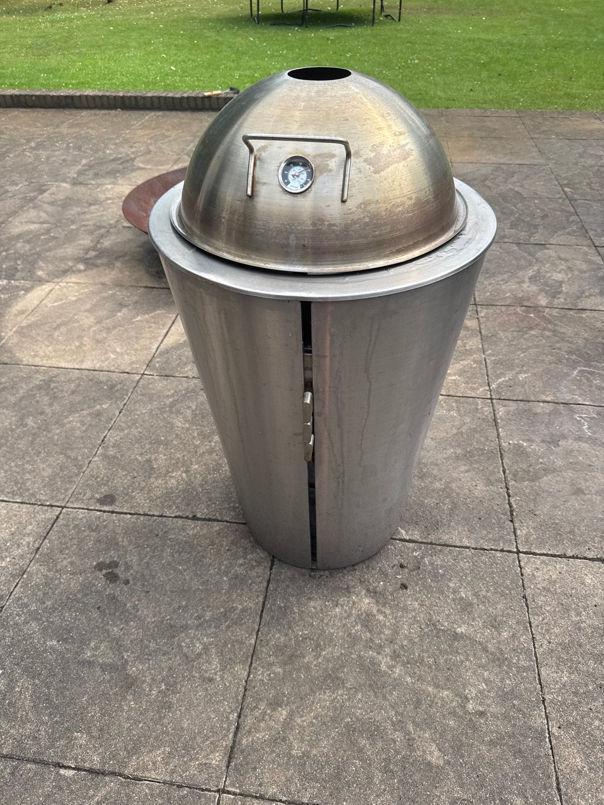 Gebruikte RVS Gasbarbecue met Koepel en Thermometer, Tuin en Terras, Ophalen, Gebruikt