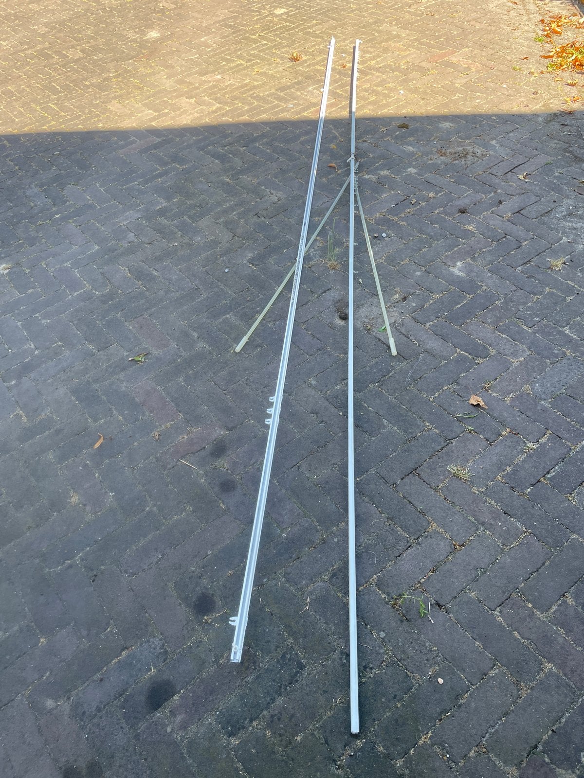 Gordijnrails met haken - 2 stuks, Ophalen, Met haken, Gebruikt, Wit