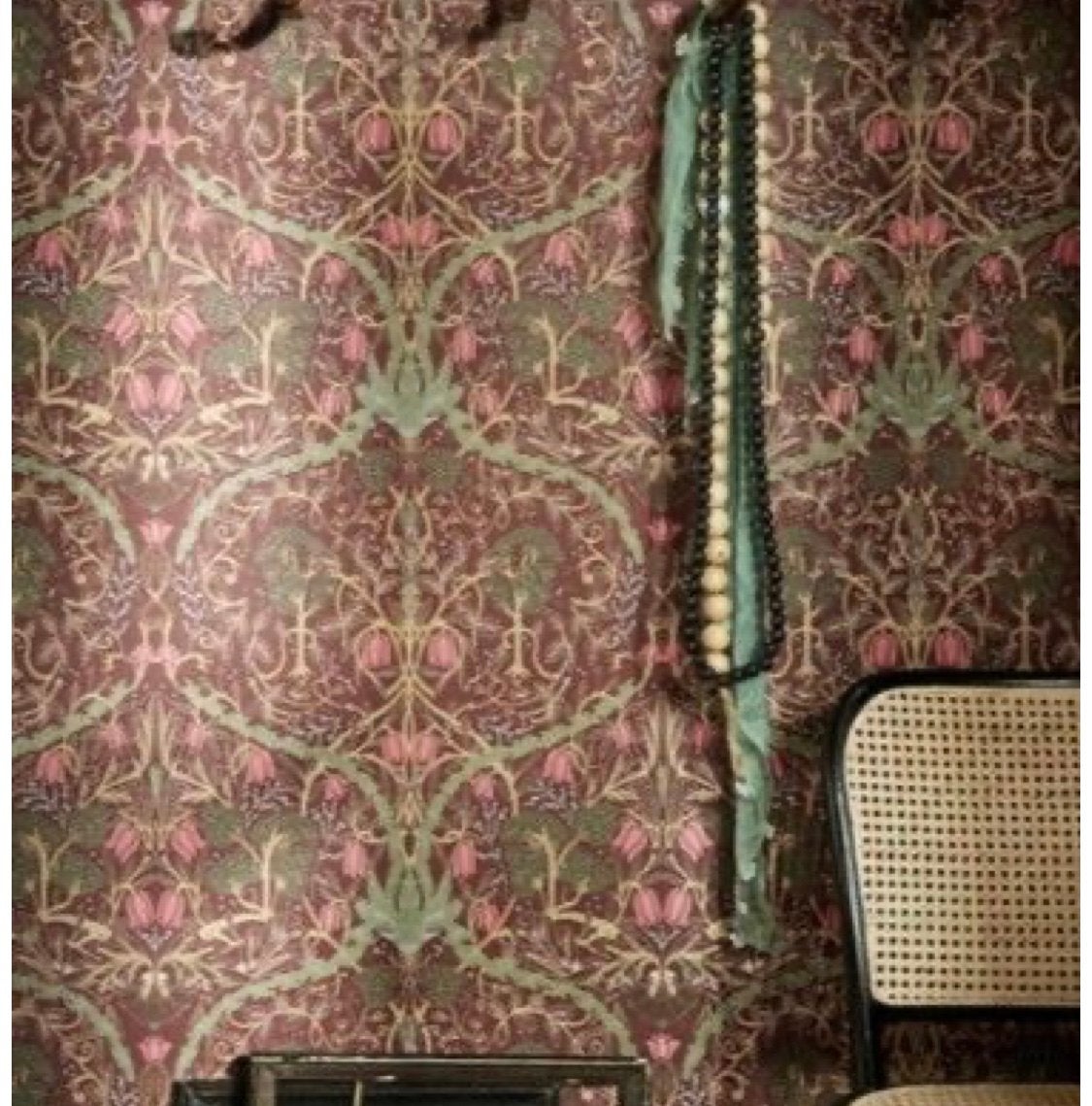 Vintage stij Behang - Bruin/Groen/Roze Patroon, Ophalen, Bloemen, Bruin, Overige merken
