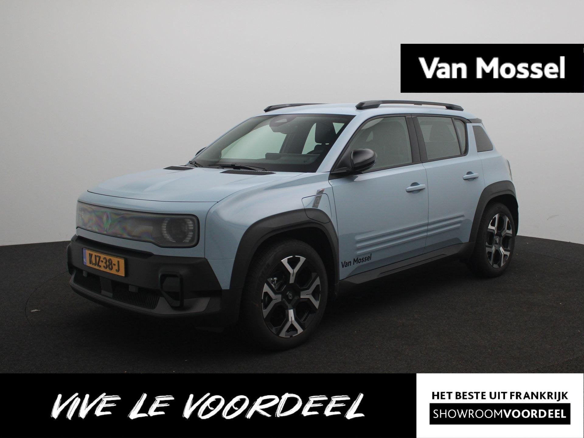 Renault 4 comfort range techno 52 kWh | Demo | Warmtepomp |, Auto's, Renault, Stof, 750 kg, 150 pk, Blauw