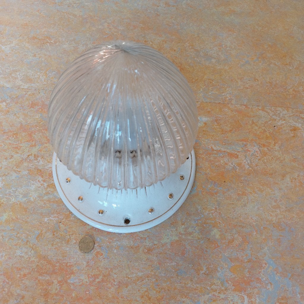 Plafondlamp wit porselein, Huis en Inrichting, Lampen | Plafondlampen, Ophalen, Gebruikt, Antiek, E27 (groot)