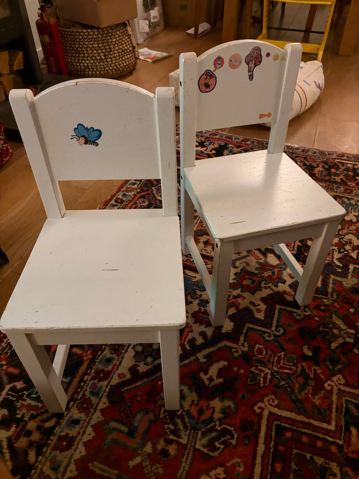 2 witte IKEA kinderstoeltjes, gebruikt, Kinderen en Baby's, Ophalen, Gebruikt, Stoel(en)