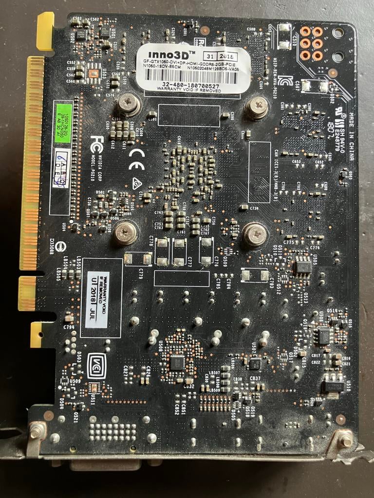 Inno3D NVIDIA GeForce GTX 1060 Compact 6GB, PCI-Express 3, Gebruikt, HDMI, Ophalen of Verzenden
