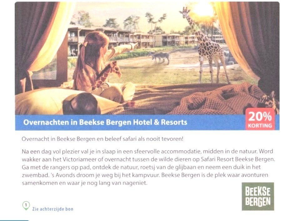 Beekse Bergen Hotel & Resorts 20% korting, Drie personen of meer, 3 overnachtingen of meer