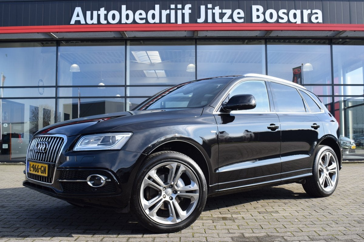 Audi Q5 2.0 TFSi 230pk Quattro Pro Line Plus Panoramadak | 2, Auto's, Audi, Gebruikt, 4 cilinders, Leder en Stof, Zwart