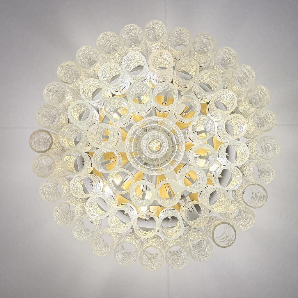 Doria Leuchten 4-laags muranoglas plafond kroonluchter, D, Gebruikt, E14 (klein), Doria leuchten