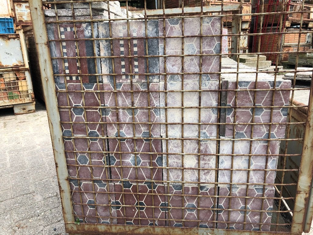 20m2 antieke vloertegels 17x17x2cm, Ophalen, Gebruikt, Keramiek, Overige typen