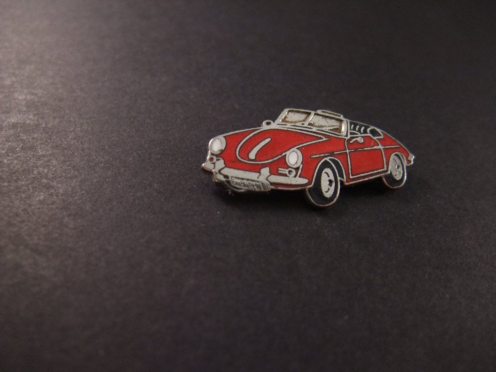 Porsche 356 B Cabriolet (Roadster ) rode sportwagen, pin, Ophalen of Verzenden, Gebruikt, Overige onderwerpen