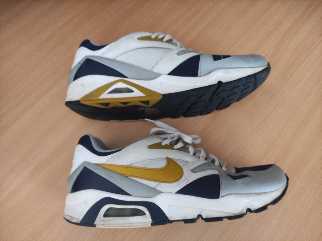 Nike Air Structure Triax 91 White Navy Citron Maat 45, Wit, Nike, Ophalen of Verzenden, Sneakers of Gympen