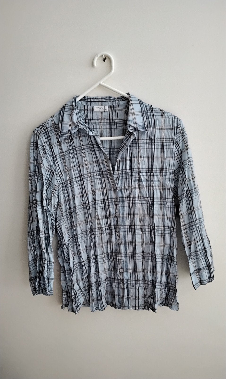 Mooie blauwe crêpeblouse van Erfo original, maat 42, Nieuw., Blauw, Maat 42/44 (L), Erfo original, Nieuw