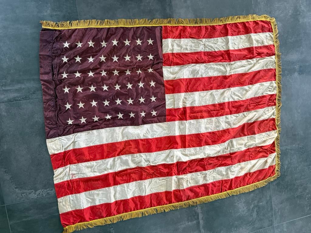 Amerikaanse 48 sterren vlag, ceremonieel, Fringe uit WO2, Ophalen of Verzenden, Amerika