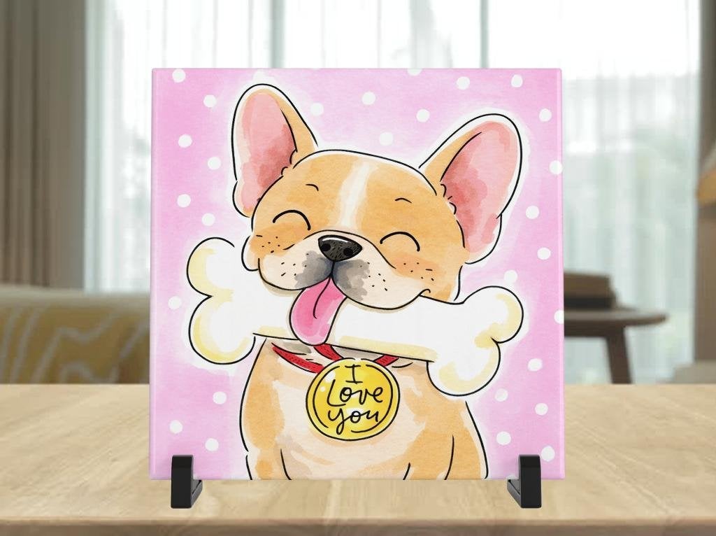 Franse Bulldog tegeltje - Blond stijl, Verzenden, Nieuw